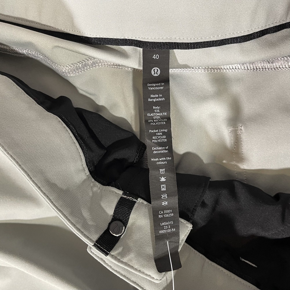Lululemon ABC Relaxed Gray Chino Pants Men's Size‎ 40 (40x29) Golf Performance - Picture 8 of 9
